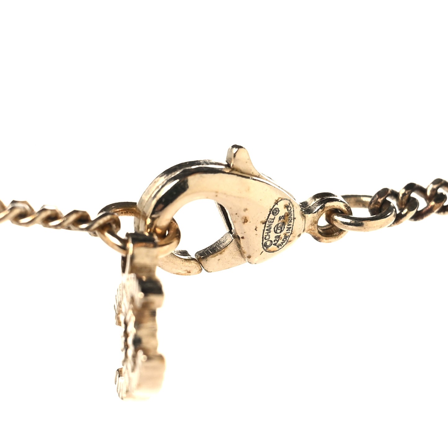 Enamel Metal Chain French New Wave CC Necklace Black Gold