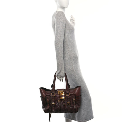 Chloe Calfskin Paddington Front Pocket Tote Chocolate 1 of 6