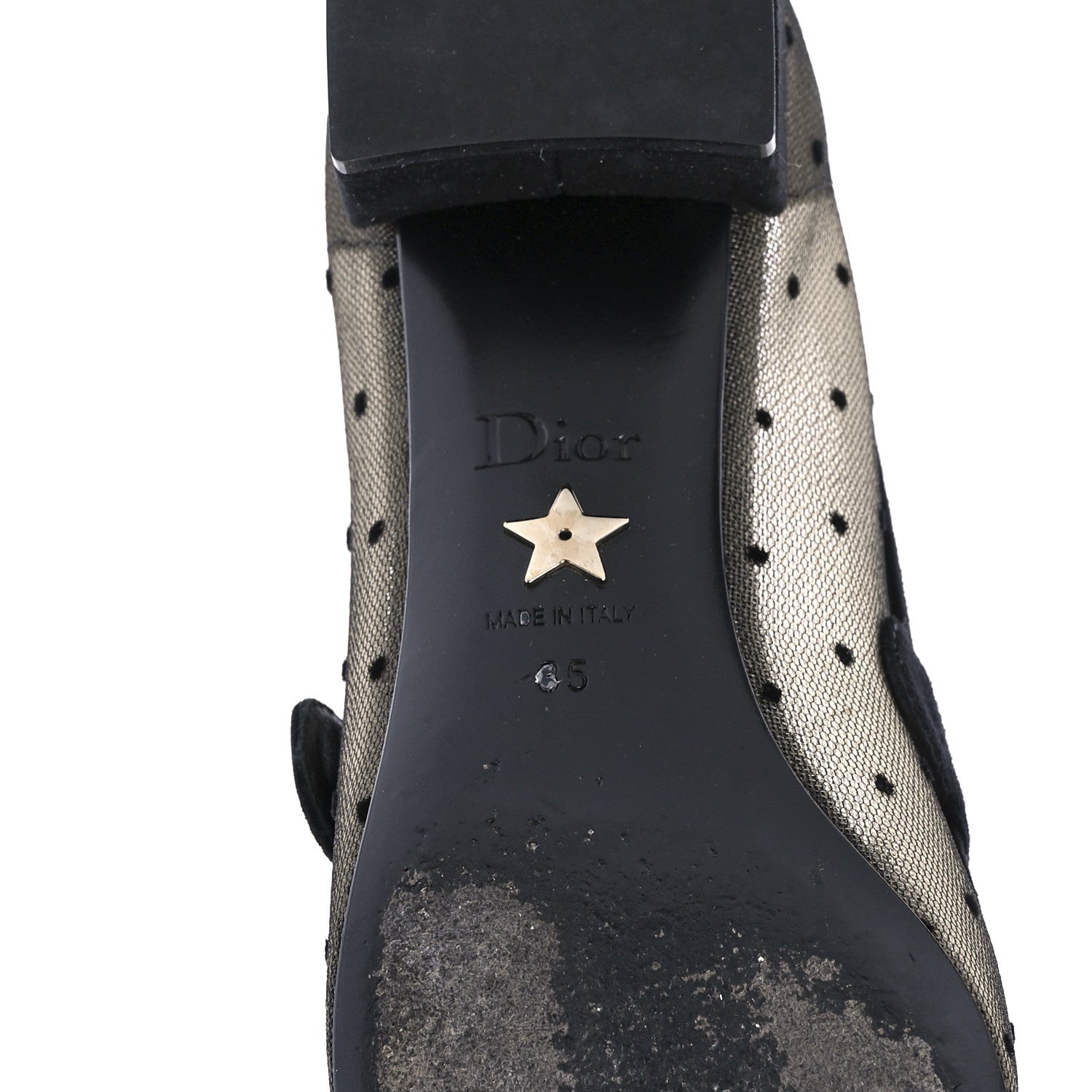 Christian Dior Mesh Plumetis Suede Baby-D Ballet Pumps 35 Black 6 of 7