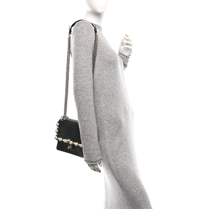 Fendi Vitello Liberty Pearl Scalloped Studded Small Kan I Shoulder Bag Black 3 of 19
