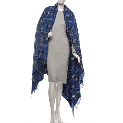 Louis Vuitton Wool Plaid Masai Tartan Shawl Blue 2 of 4