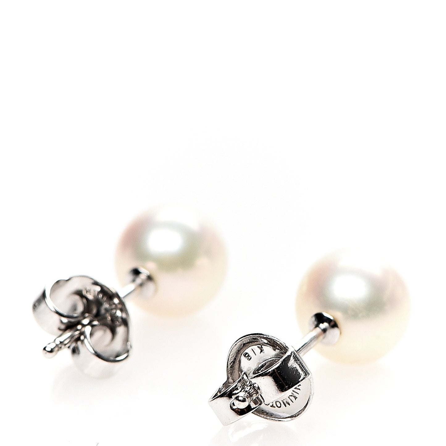 18K White Gold Akoya Pearl 7mm Stud Earrings
