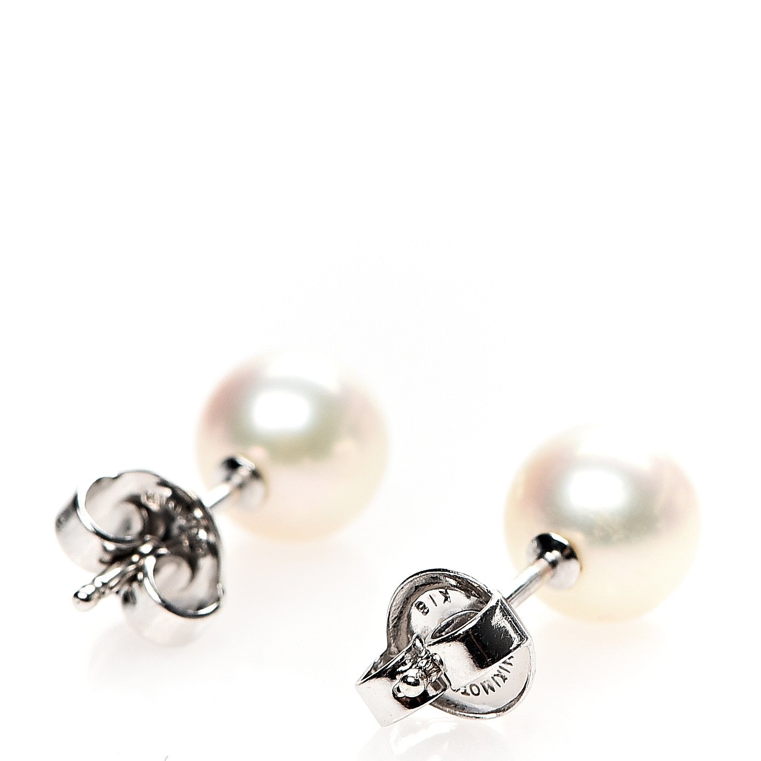 Mikimoto 18K White Gold Akoya Pearl 7mm Stud Earrings 3 of 4