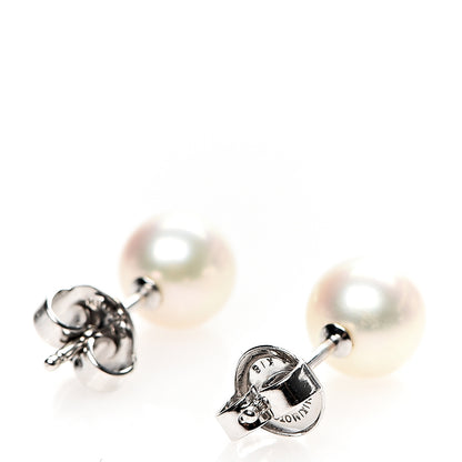 Mikimoto 18K White Gold Akoya Pearl 7mm Stud Earrings 3 of 4