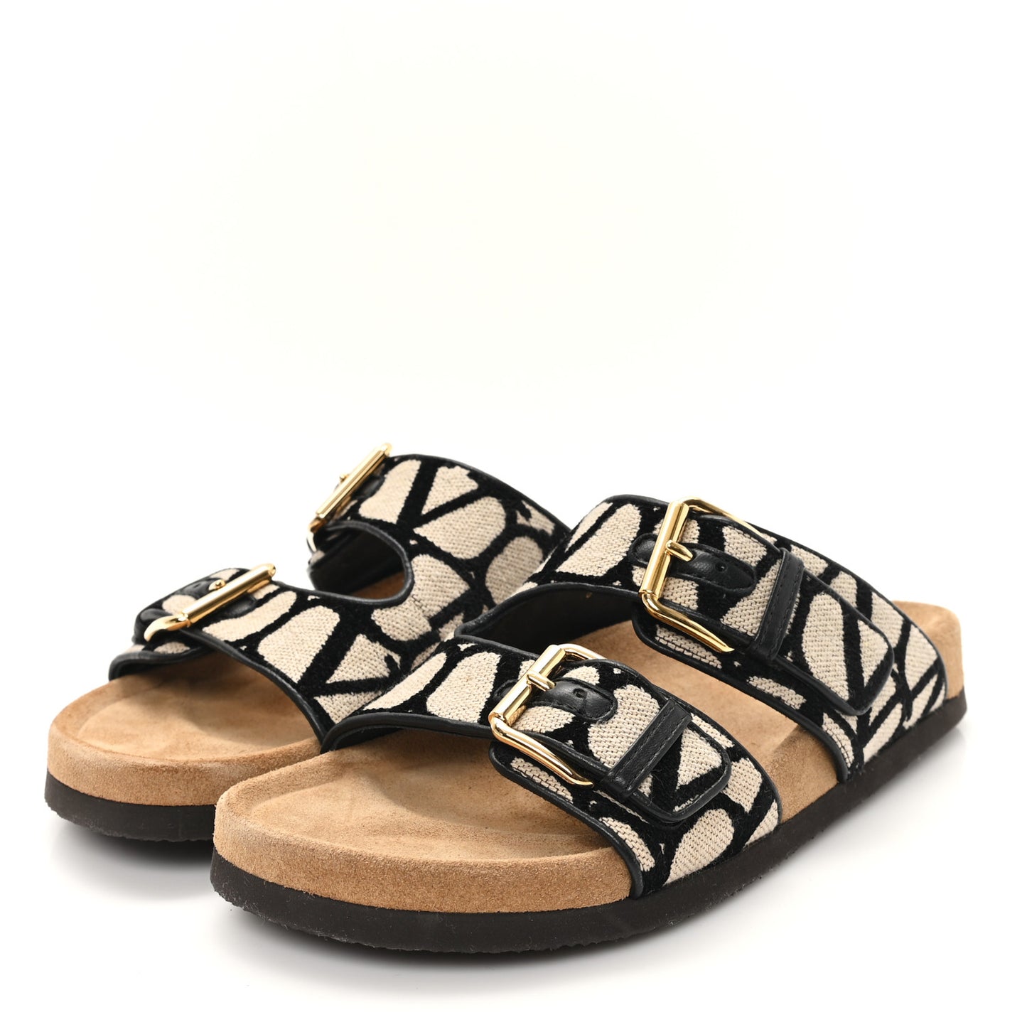 Toile Iconographe Vlogo Slide Sandals 38 Naturale Black Fondant