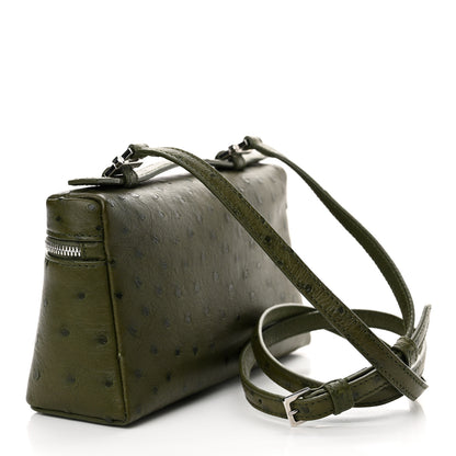 Loro Piana Ostrich L19 Extra Pocket Pouch Dark Lichen Green 3 of 10