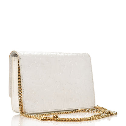 Versace Calfskin Embossed Palazzo Chain Evening Bag White 3 of 10