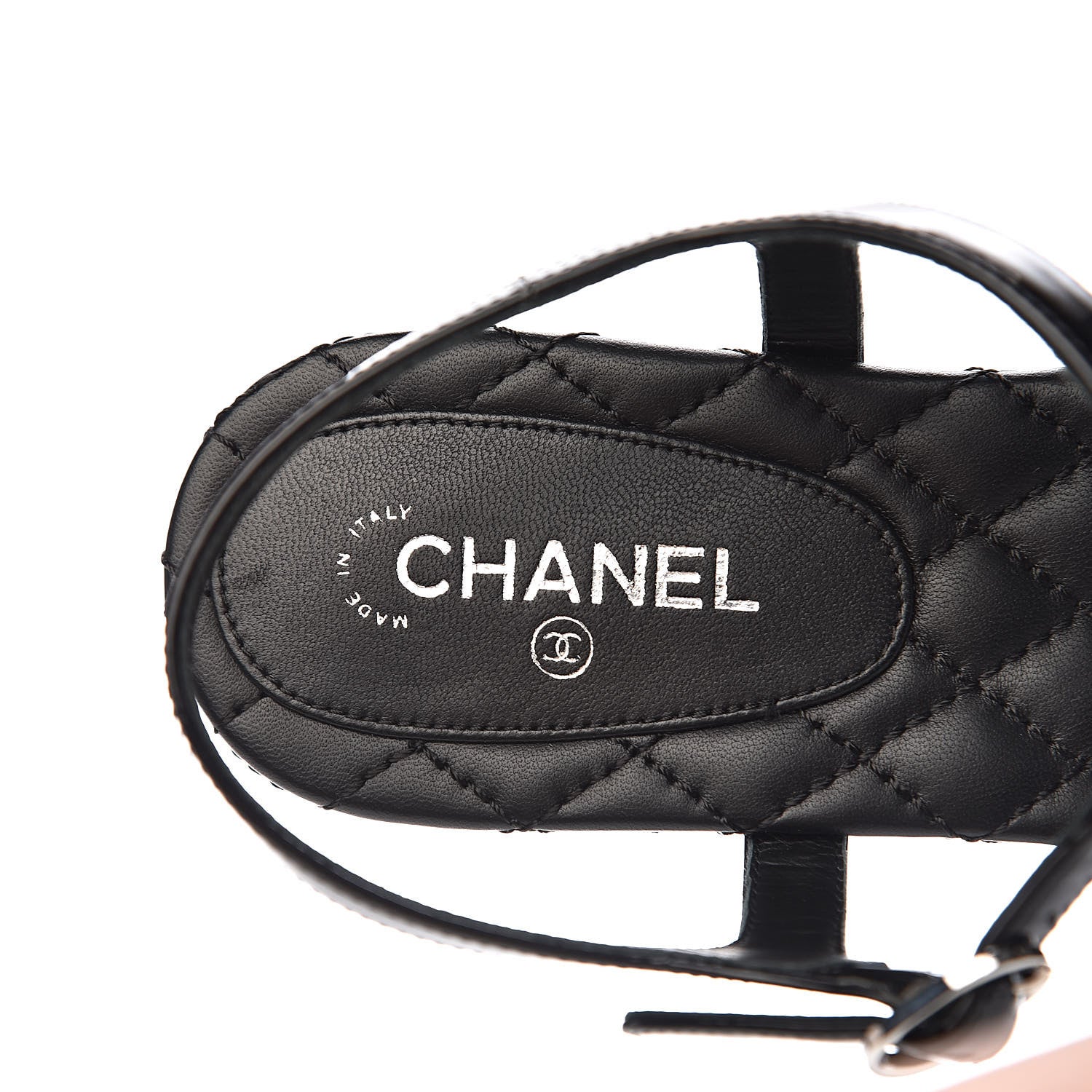 Chanel Patent Calfskin CC Chain Thong Sandals 35 Black 6 of 10