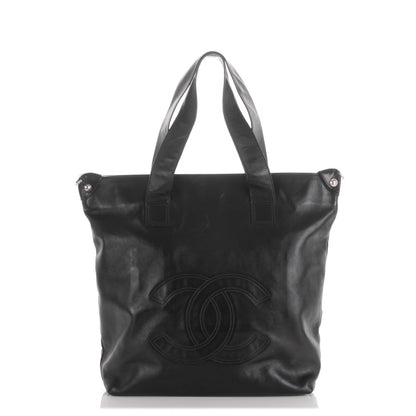 Chanel Lambskin North South Edgy Tote Black 1 of 7
