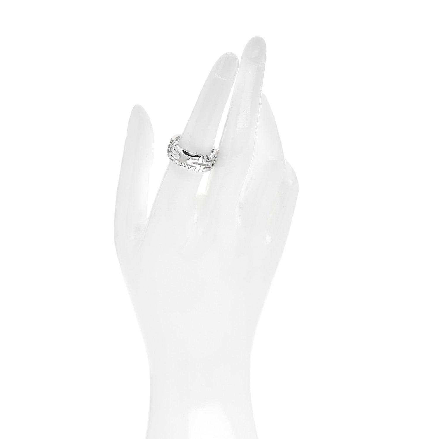 Bulgari 18K White Gold Wide Parentesi Band Ring 56 7.5 2 of 4