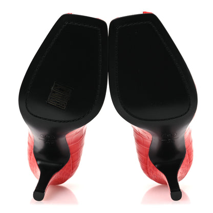 Chanel Crocodile Embossed Patent Calfskin Pumps 36.5 Coral White 7 of 11