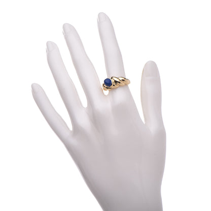 Van Cleef & Arpels 18K Yellow Gold Lapis Twisted Ring 53 6.5 2 of 5