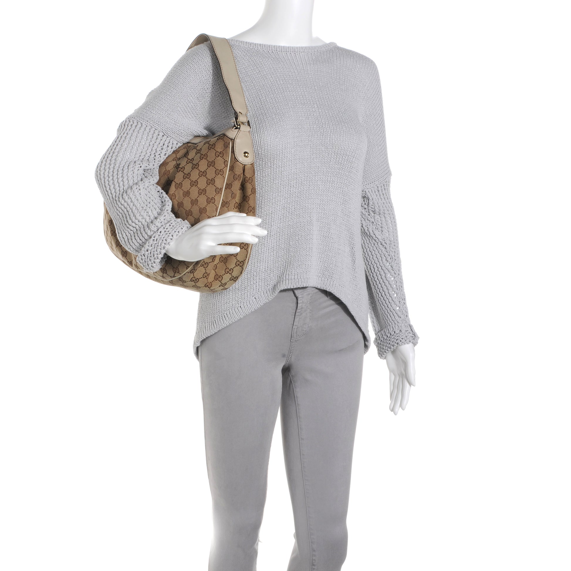 Gucci Monogram Medium Sukey Hobo Off White 2 of 7