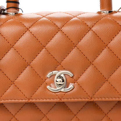Chanel Caviar Quilted Mini Coco Handle Flap Light Brown 10 of 11