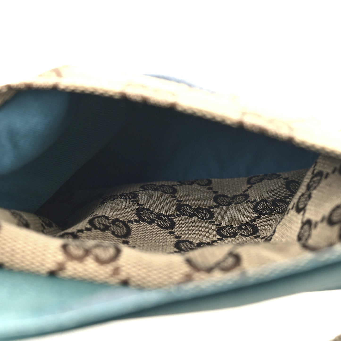 GG Monogram Web Double Pocket Belt Bag Turquoise