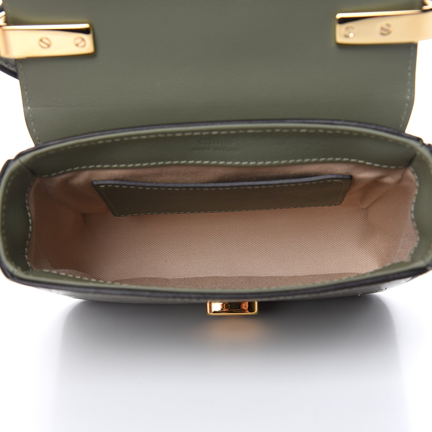 Chloe Calfskin Crocodile Embossed Mini C Double Carry Misty Forest 5 of 10
