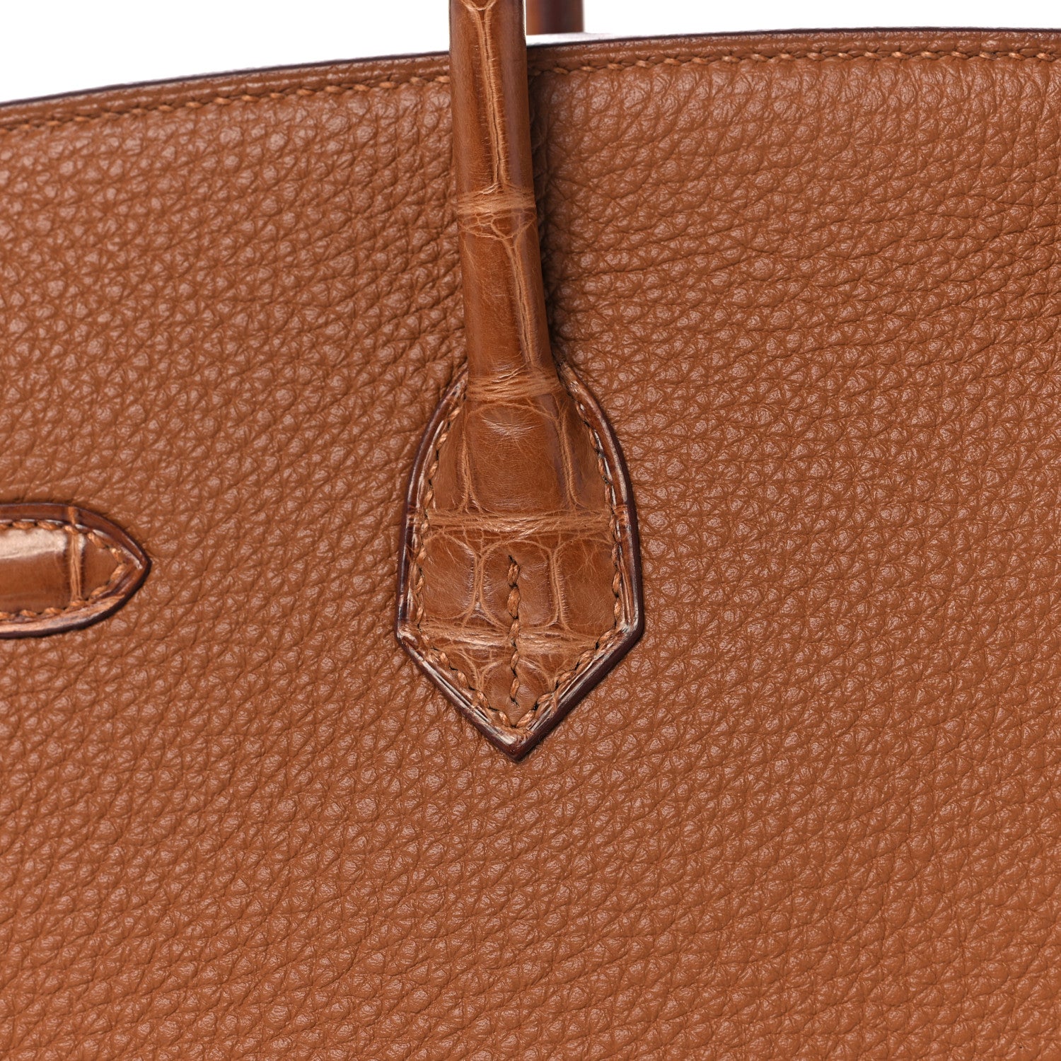 Hermes Togo Matte Alligator Birkin Touch 25 Gold 12 of 35