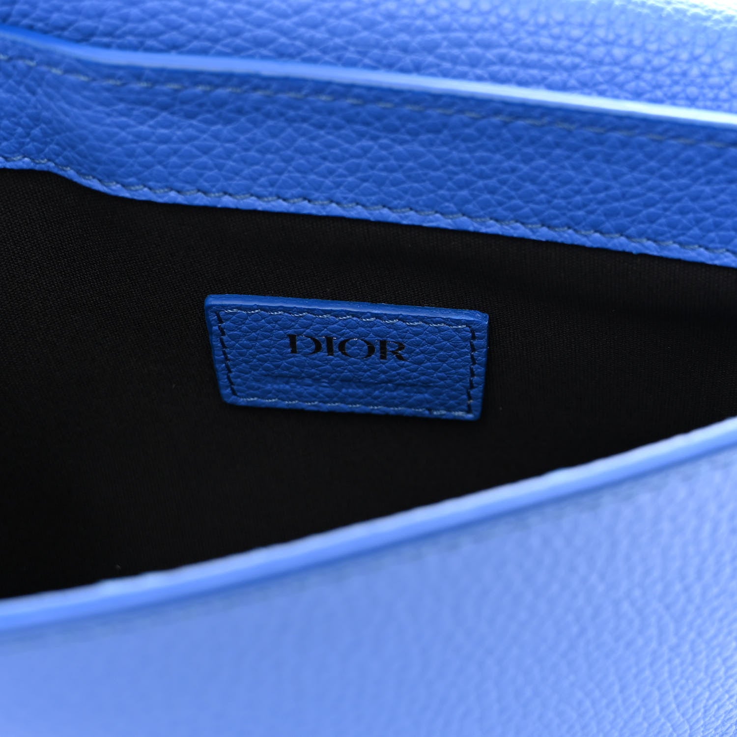 Christian Dior Grained Calfskin Saddle Messenger Bag Blue 6 of 9
