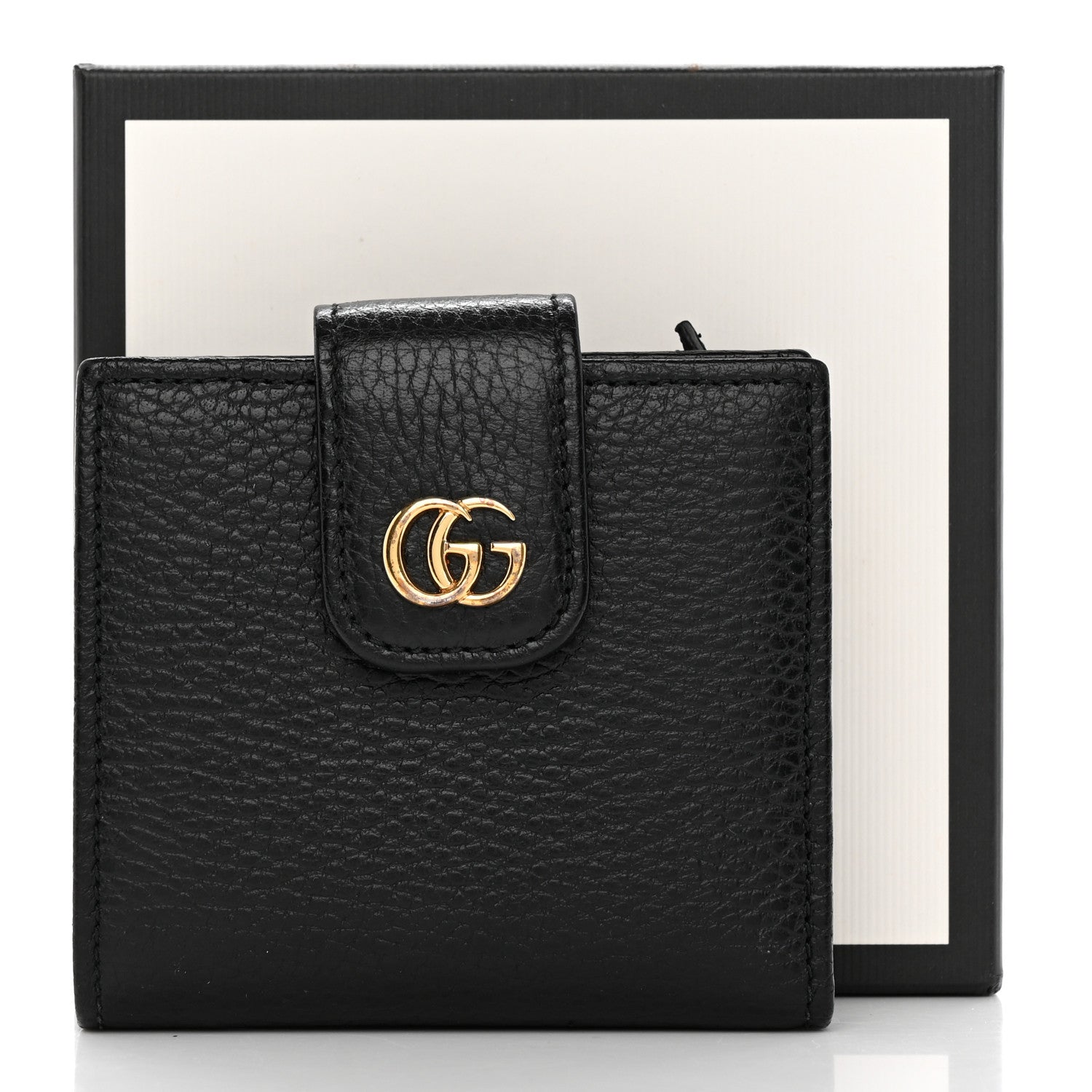 Gucci Dollar Calfskin GG Marmont French Wallet Black 9 of 10