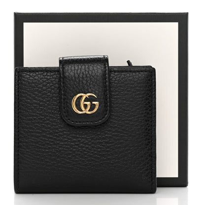 Gucci Dollar Calfskin GG Marmont French Wallet Black 9 of 10