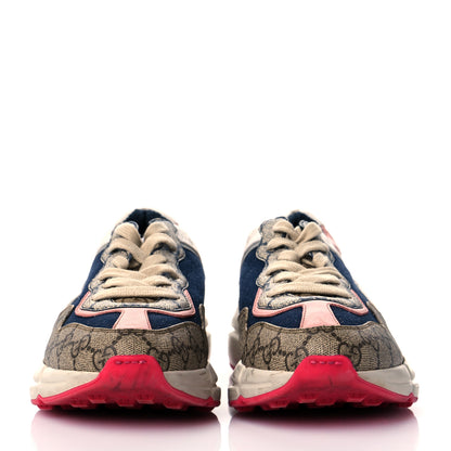 Gucci GG Supreme Monogram Mix Monogram Womens Rhyton Sneakers 36 London Blue Beige Pale Pink 2 of 15