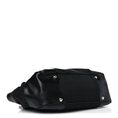 Prada Tessuto Nylon Soft Calfskin Shoulder Bag Black 3 of 15