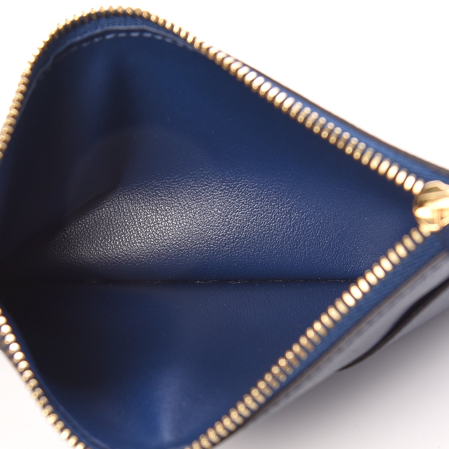 Louis Vuitton Calfskin Jeanne Wallet Zippered Insert Dark Blue 5 of 6