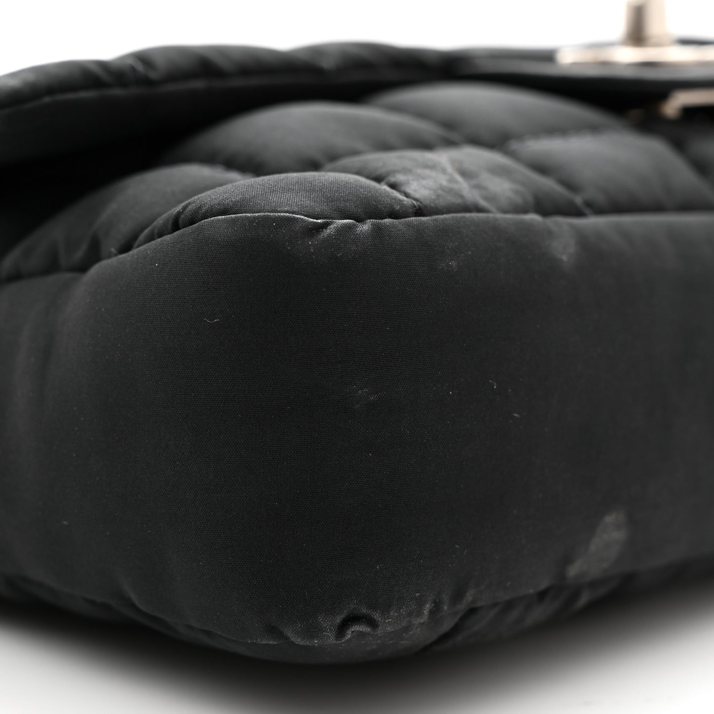 Nylon Square Quilted Flap Black