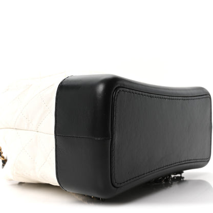 Chanel Aged Calfskin Quilted Gabrielle Backpack Black White 9 of 10