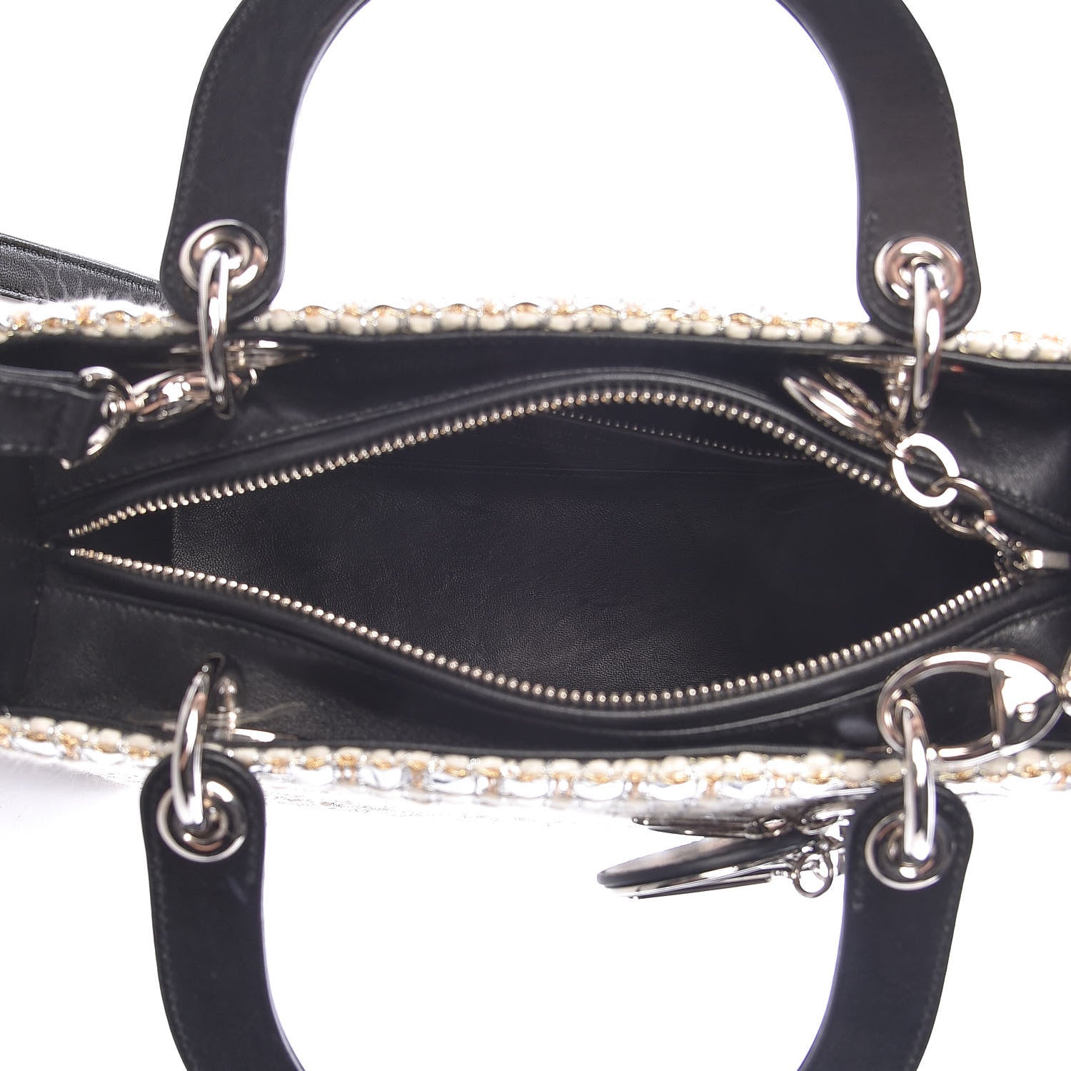 Christian Dior Metallic Tweed Medium Lady Dior Silver Gold 5 of 10