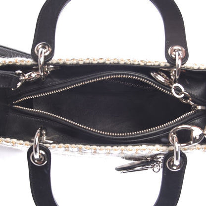 Christian Dior Metallic Tweed Medium Lady Dior Silver Gold 5 of 10