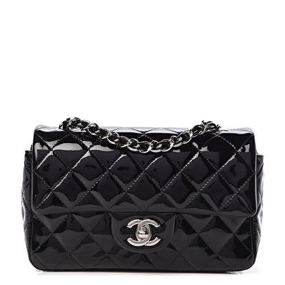 Chanel Patent Calfskin Quilted Mini Rectangular Flap Black 1 of 14