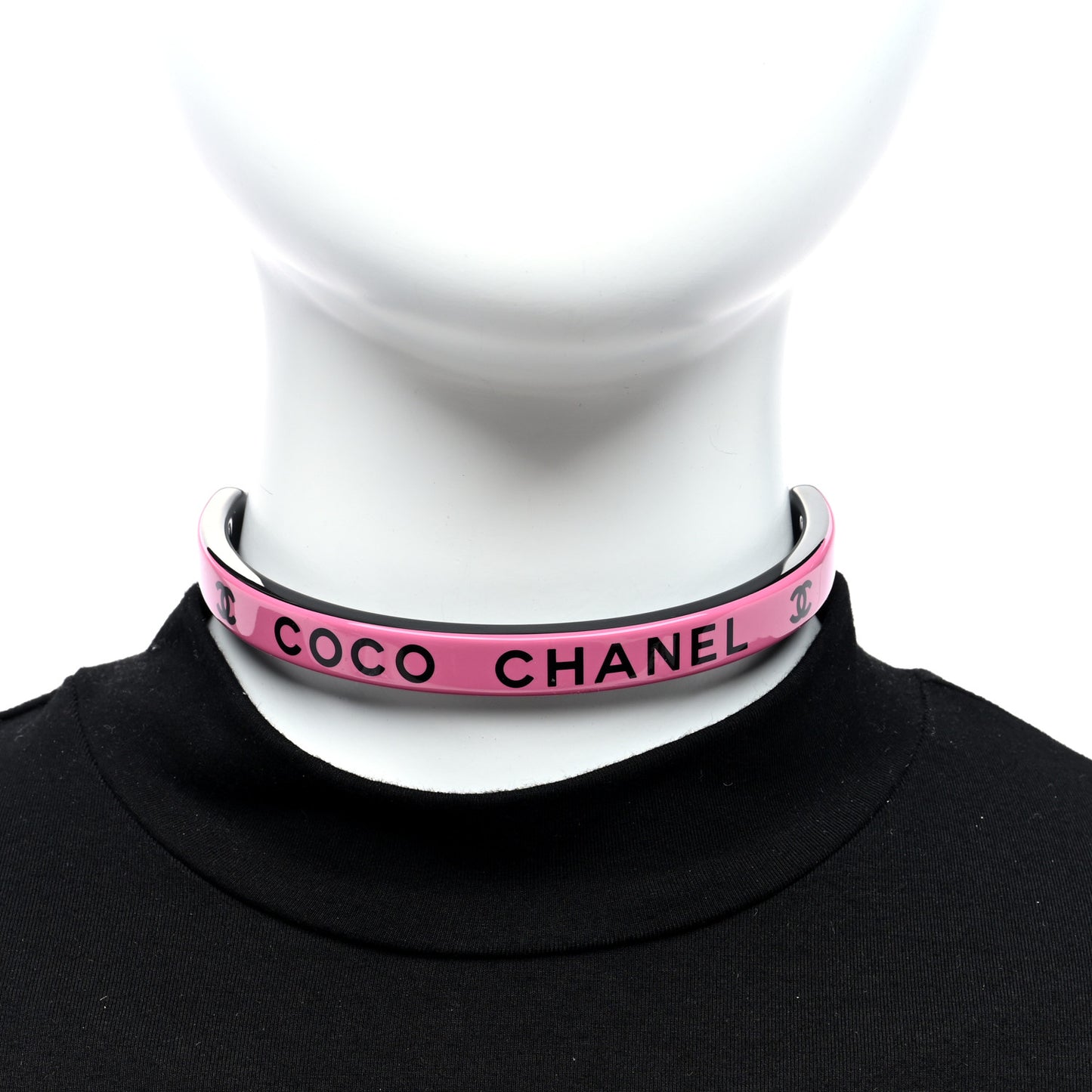 Resin Logo Choker Pink Black