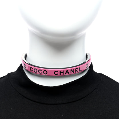 Chanel Resin Logo Choker Pink Black 2 of 5