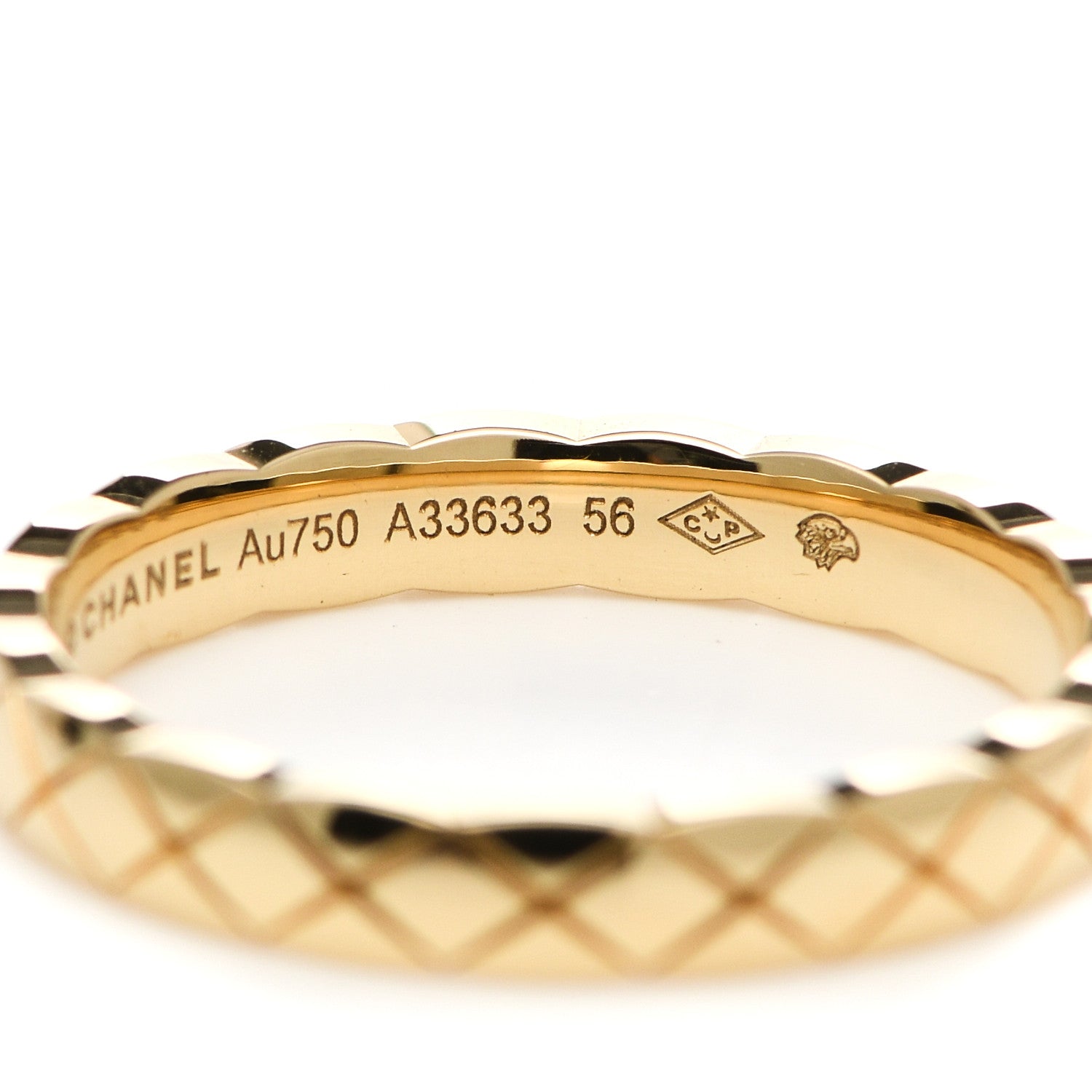 Chanel 18K Yellow Gold Mini Coco Crush Ring 56 7.5 5 of 6