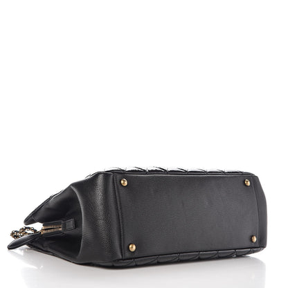 Chanel Patent Goatskin Quilted Small CC Eyelet Tote Black 4 of 11