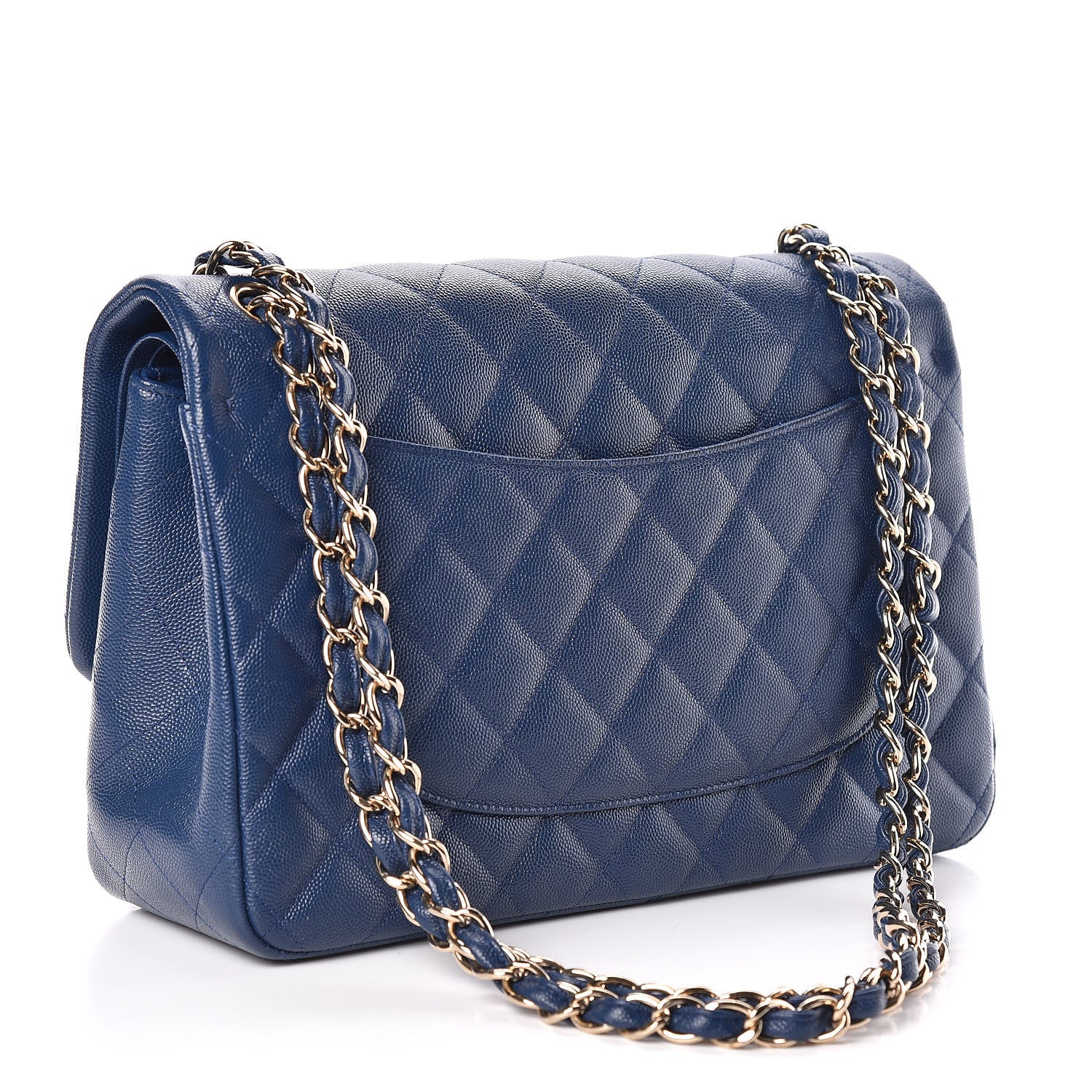 Chanel Caviar Quilted Jumbo Double Flap Navy 3 of 12