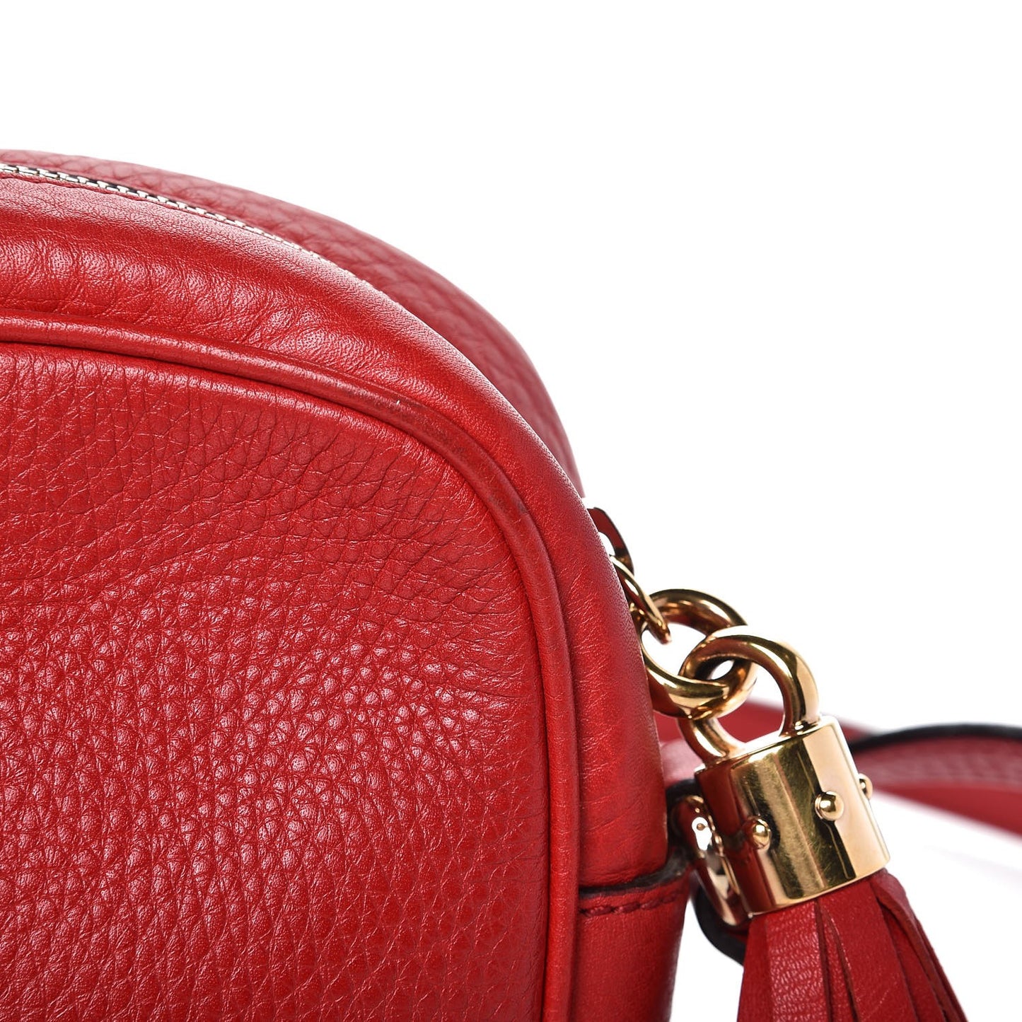 Pebbled Calfskin Small Soho Disco Bag Tabasco Red
