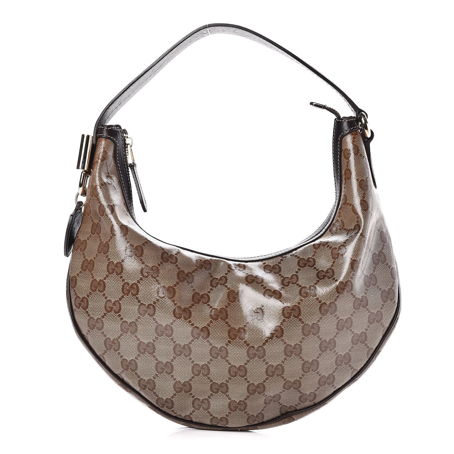 Gucci Crystal Monogram Duchessa Mini Hobo Brown 1 of 9