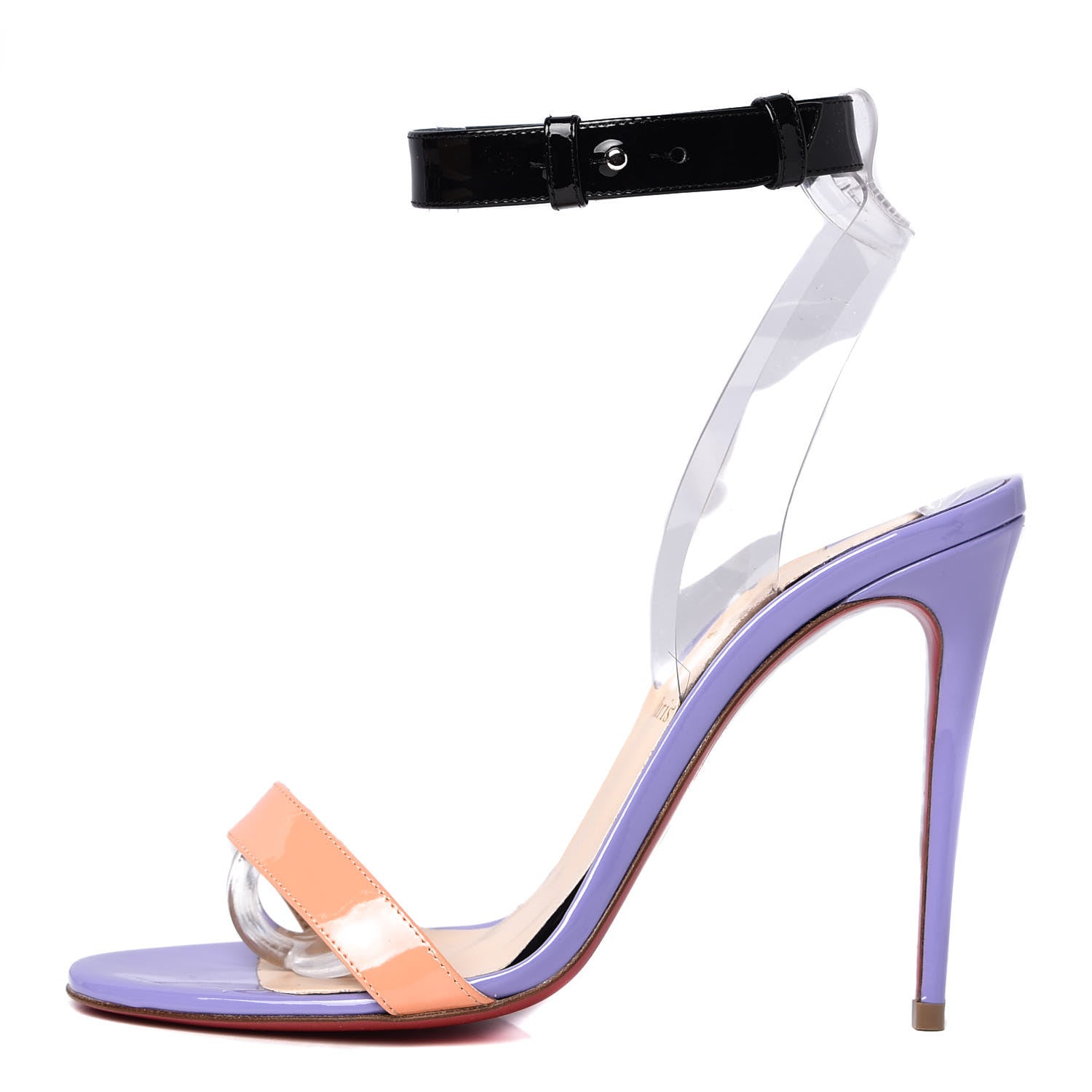 Christian Louboutin Patent PVC Jonatina 100 Sandals 37 Hortensia 1 of 8