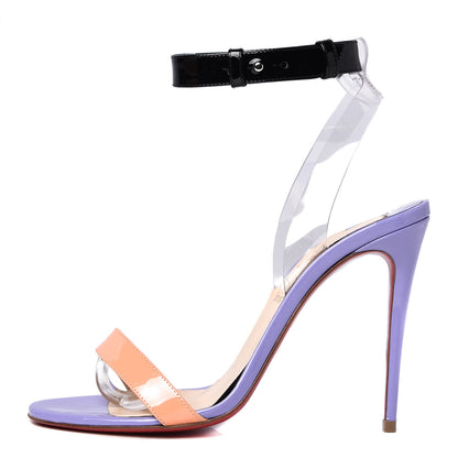 Christian Louboutin Patent PVC Jonatina 100 Sandals 37 Hortensia 1 of 8