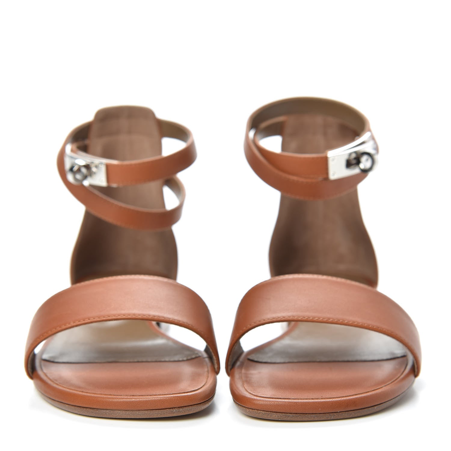 Hermes Heritage Calfskin Baia Sandals 37 Naturel 2 of 9