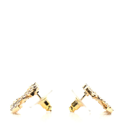 Chanel Metal Textured CC Earrings Gold 3 of 5