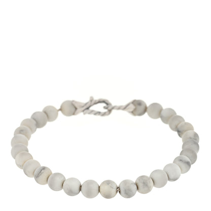 David Yurman Sterling Silver Howlite 6mm Bijoux Spiritual Beads Bracelet 1 of 3