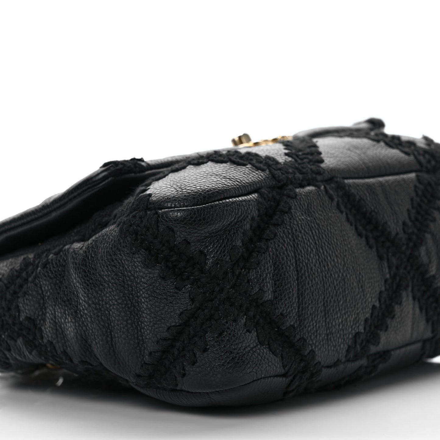 Calfskin Crochet Medium Chanel 19 Flap Black