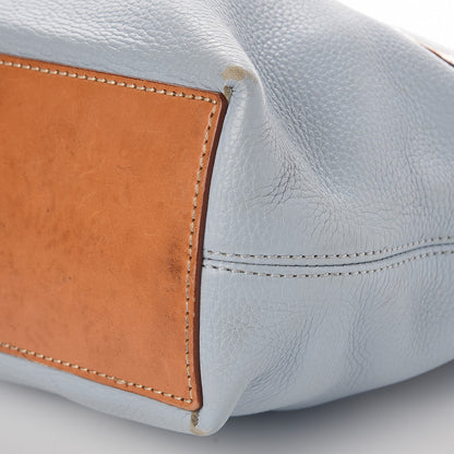Celine Drummed Calfskin Small Open Tote Blue 16 of 17