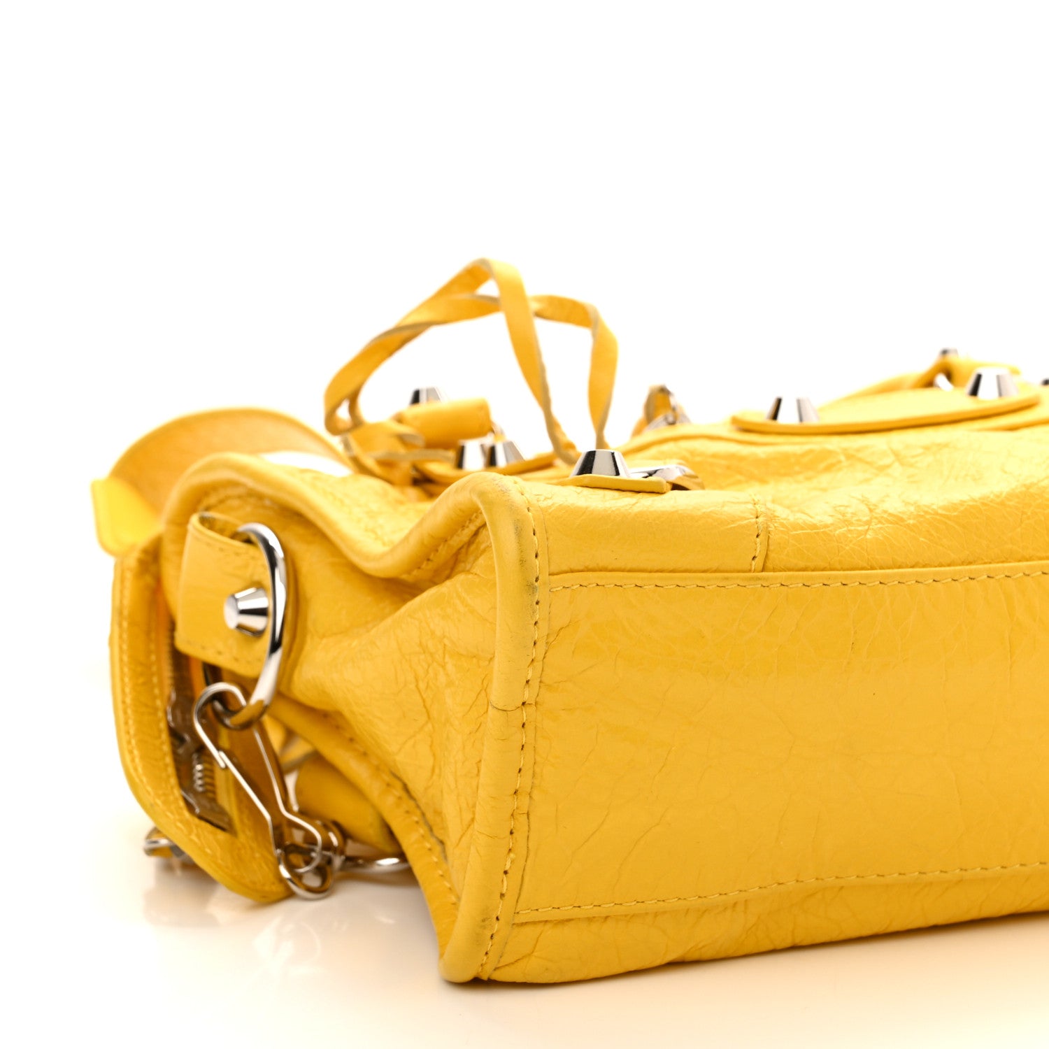 Balenciaga Agneau Classic Silver Hardware Mini City Yellow 9 of 10
