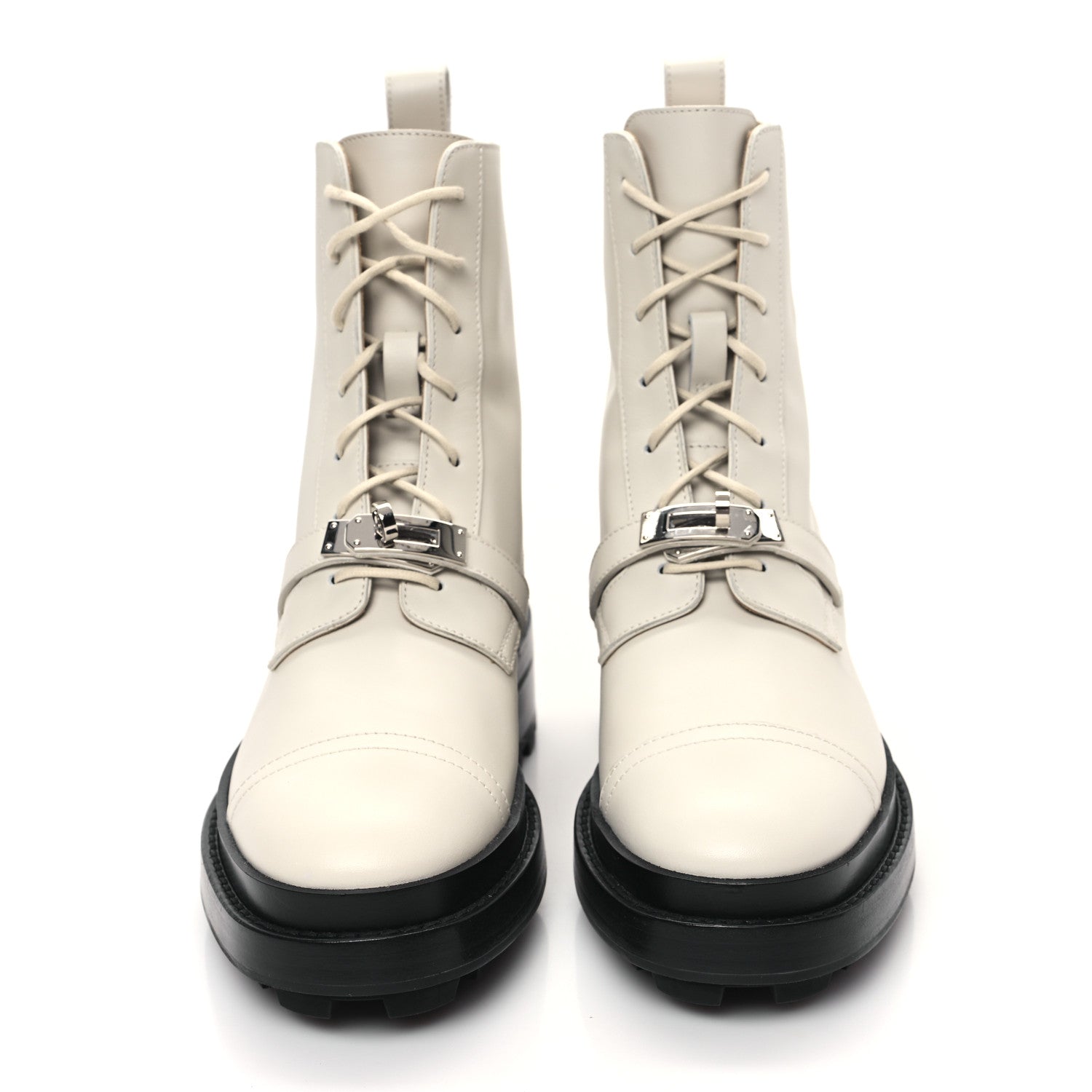 Hermes Glossed Calfskin Funk Ankle Boots 36 Beige Glaise 2 of 9