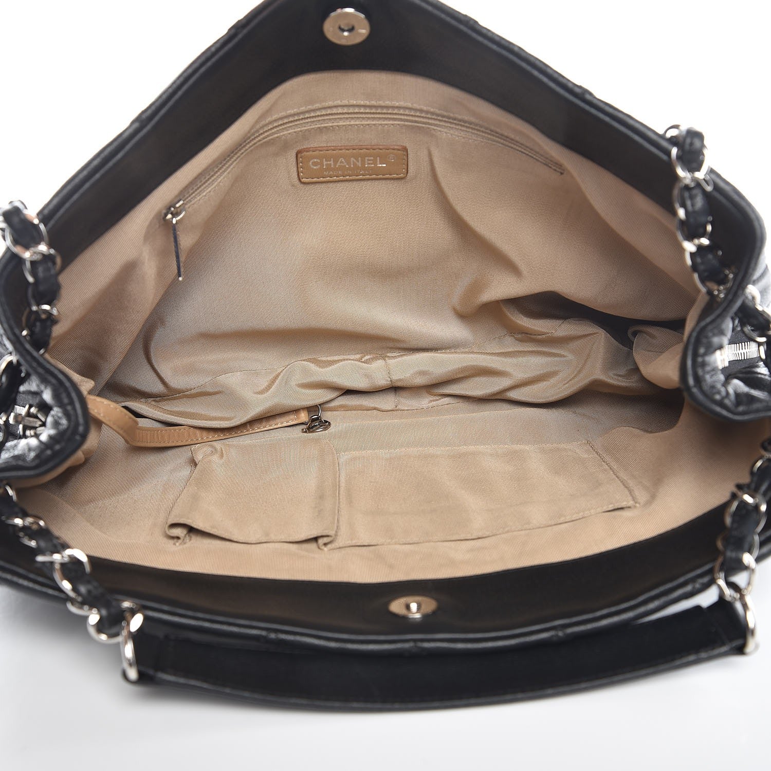 Chanel Caviar Quilted Expandable Zip Shoulder Bag Black 7 of 10