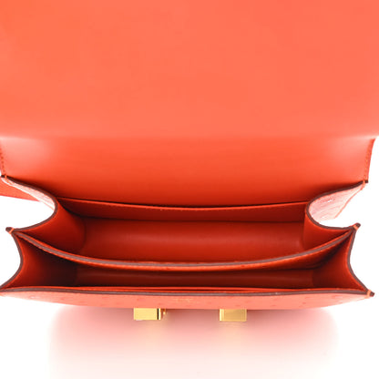 Hermes Ostrich Constance 18 Tangerine 5 of 11